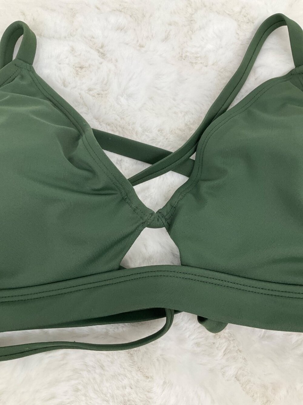 Shade & Shore 38D Longline Underwire Bikini Top, Dark Green NEW - Picture 6 of 8